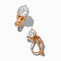 Round 7MM Cubic Zirconia Gold-tone Clip On Stud Earrings,