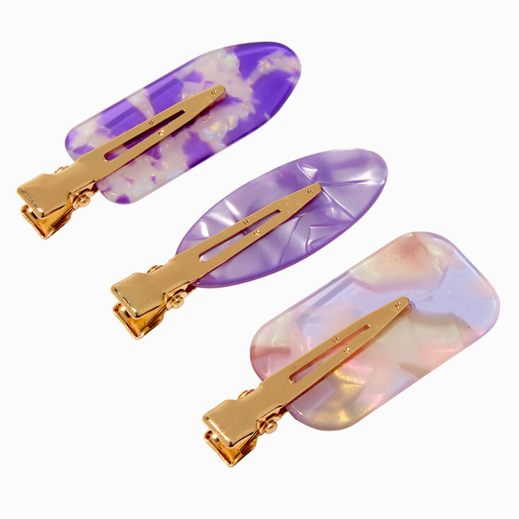 Purple No Crease Hair Styling Clips - 6 Pack,