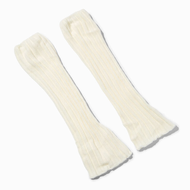 Ivory Sweater Knit Leg Warmers,