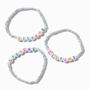 Best Friends Sisters Rainbow Pearl Stretch Bracelets - 3 Pack,