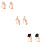 Rose Gold Clock Clip On Stud Earrings - 3 Pack,