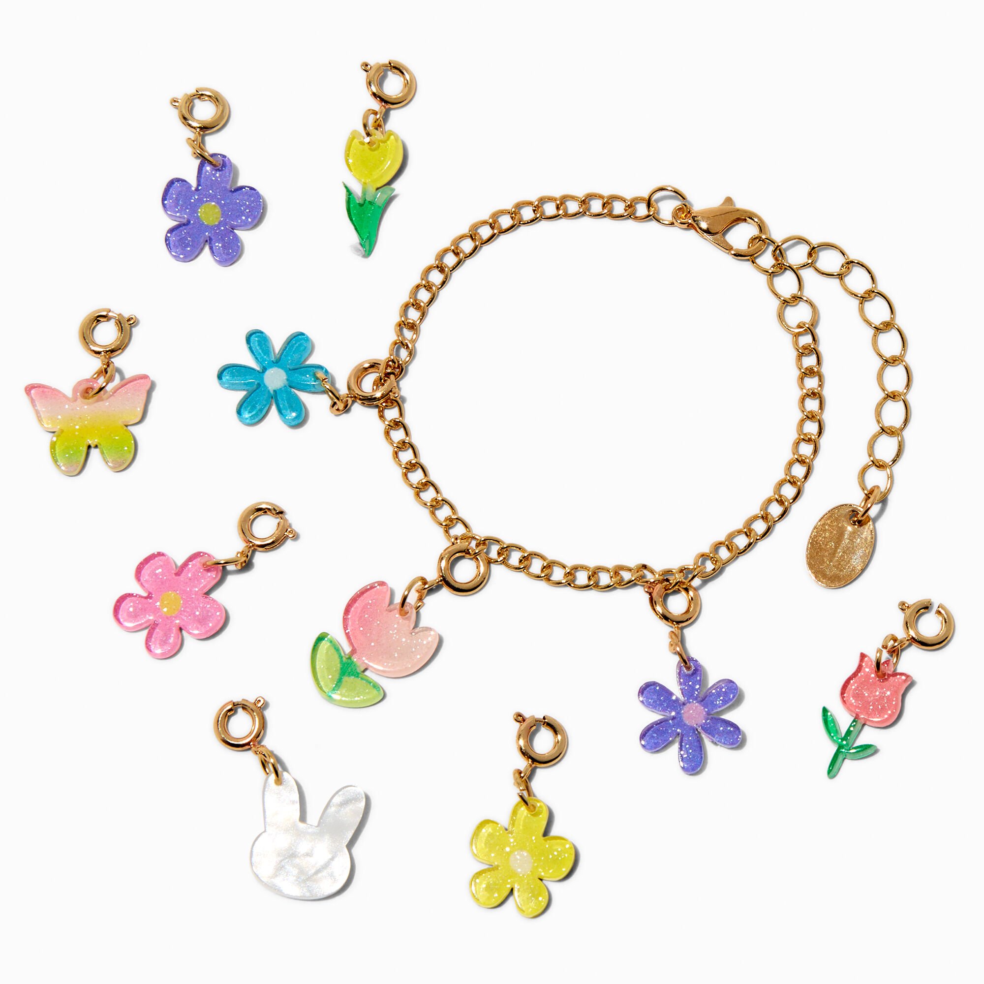 Claire's Club Make-It-Yourself Flower Charm Bracelet Kit,