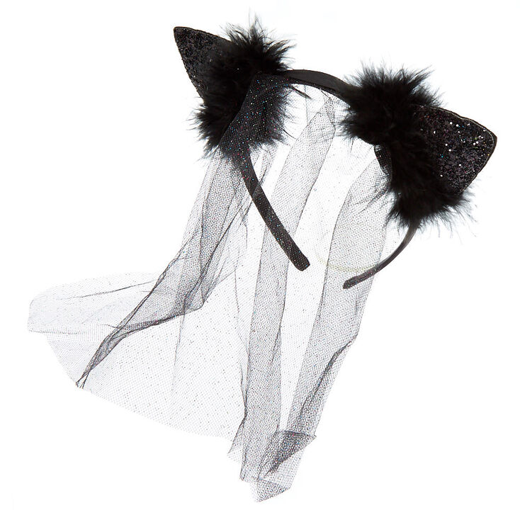 Glitter Veil Cat Ears Black Claire S Us