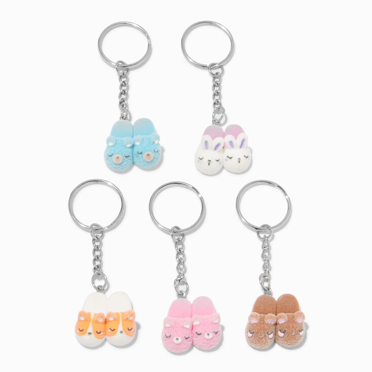 Sleepy Critters Slippers Best Friends Keychains - 5 Pack,