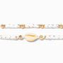 White Cowrie Seashell &amp; Heishi Bead Bracelet Set - 2 Pack,