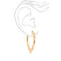 Gold 60MM Heart Bamboo Hoop Earrings,