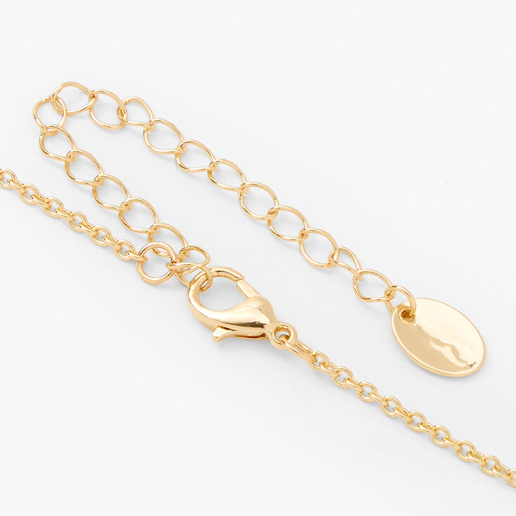 Gold Rectangular Zodiac Pendant Necklace - Leo | Claire's