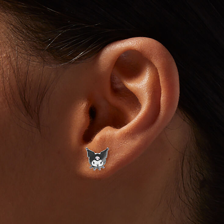 Sterling Silver Kuromi&trade; Stud Earrings,