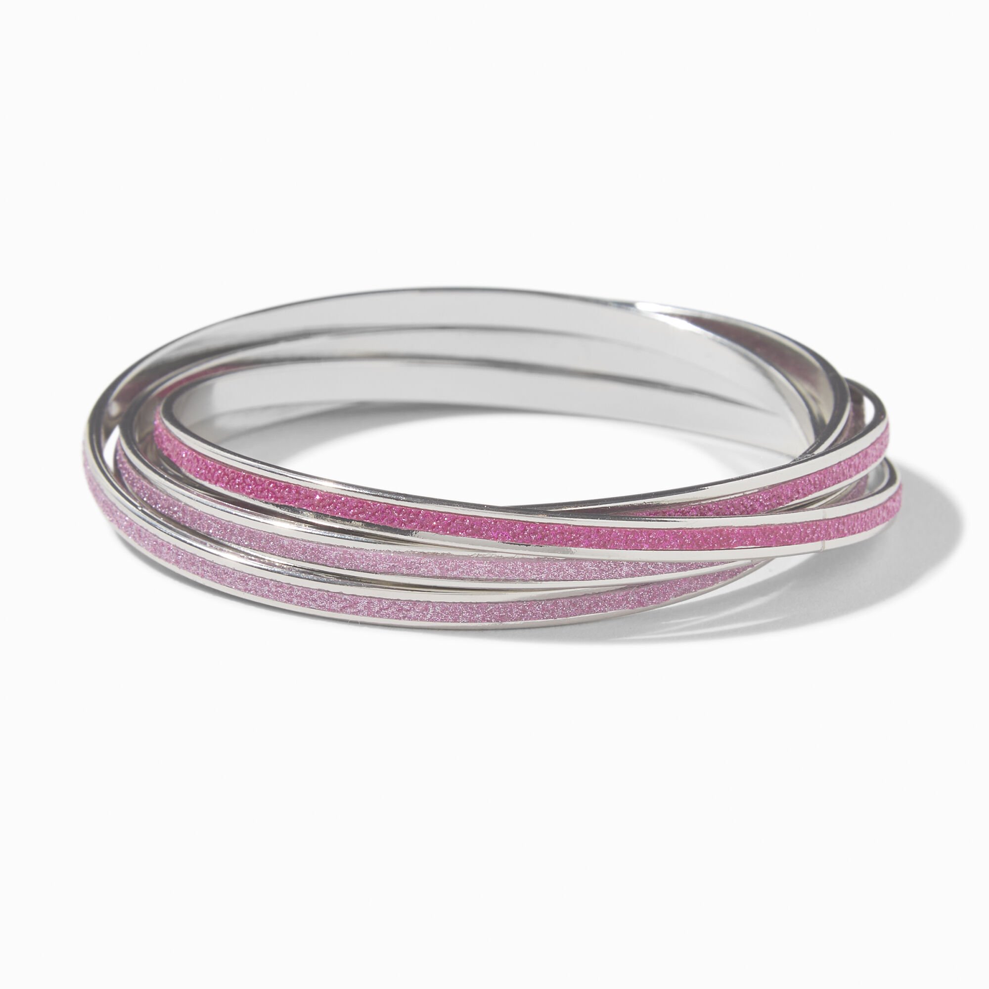 View Claires Glitter 5In1 Bangle Bracelet Pink information