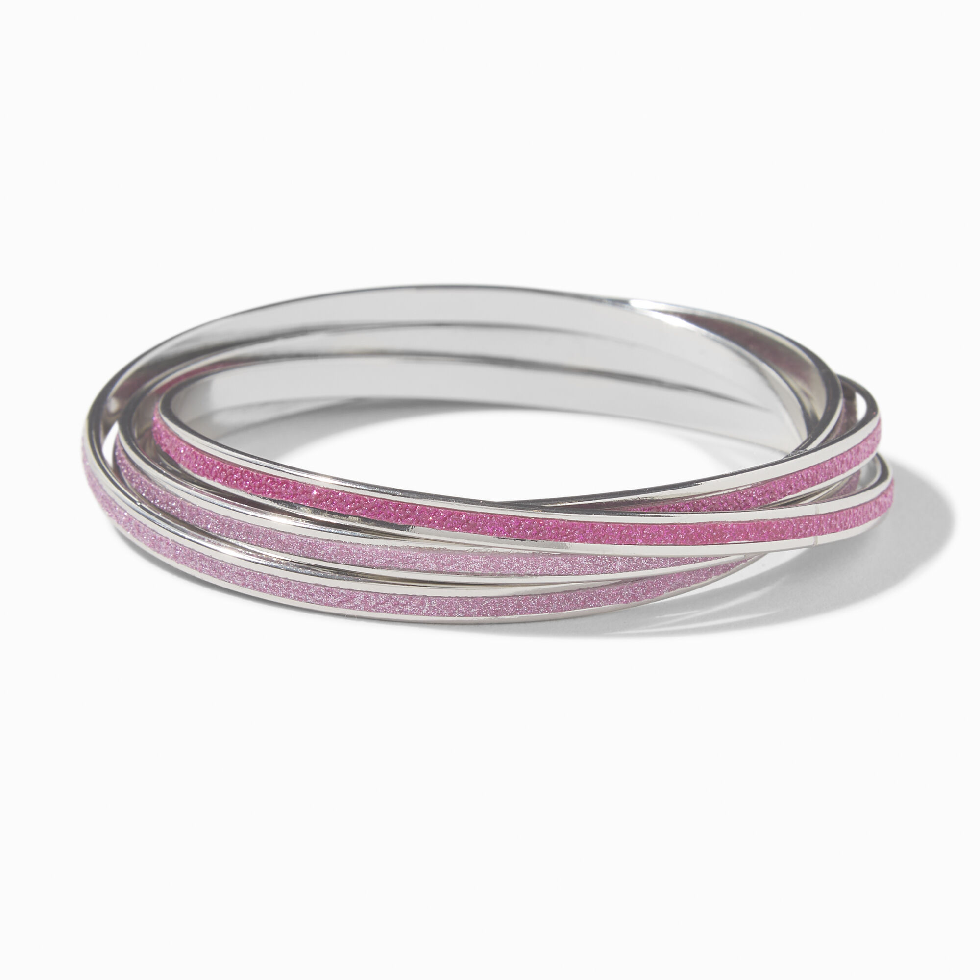 View Claires Glitter 5In1 Bangle Bracelet Pink information