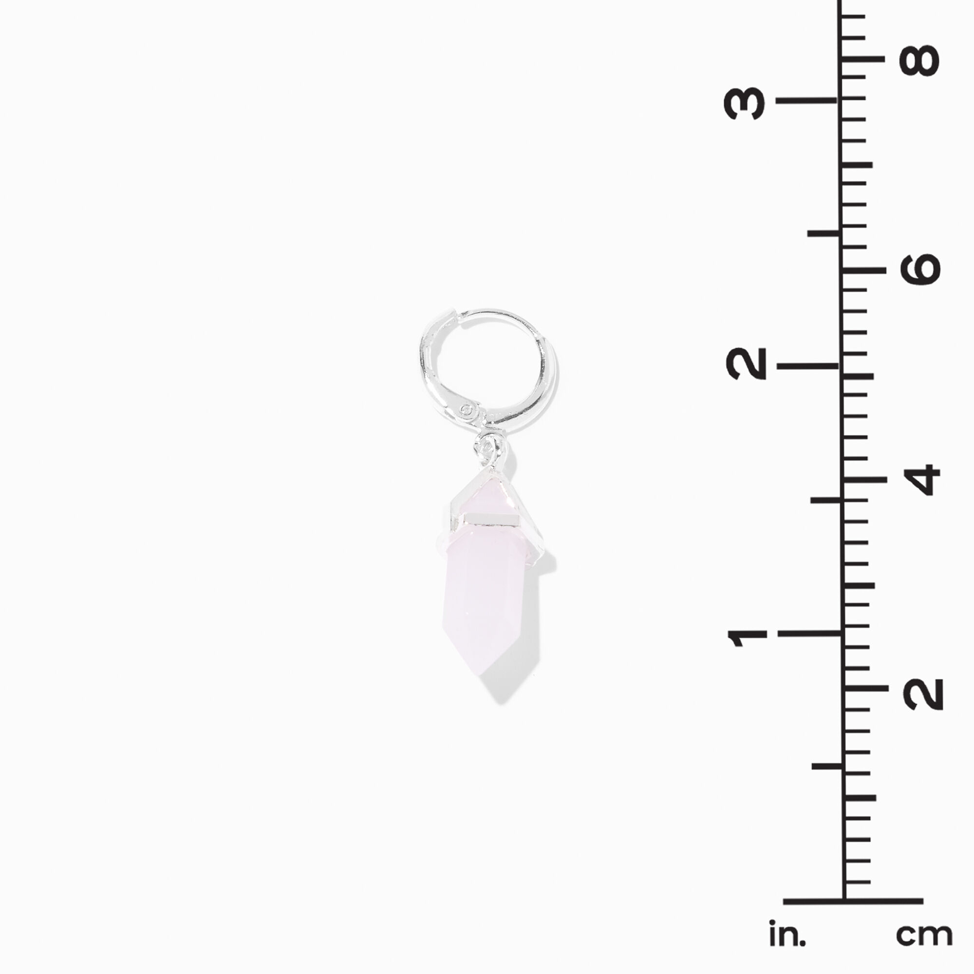 Pink Mystical Gem 10mm Huggie Hoop Drop Earrings,