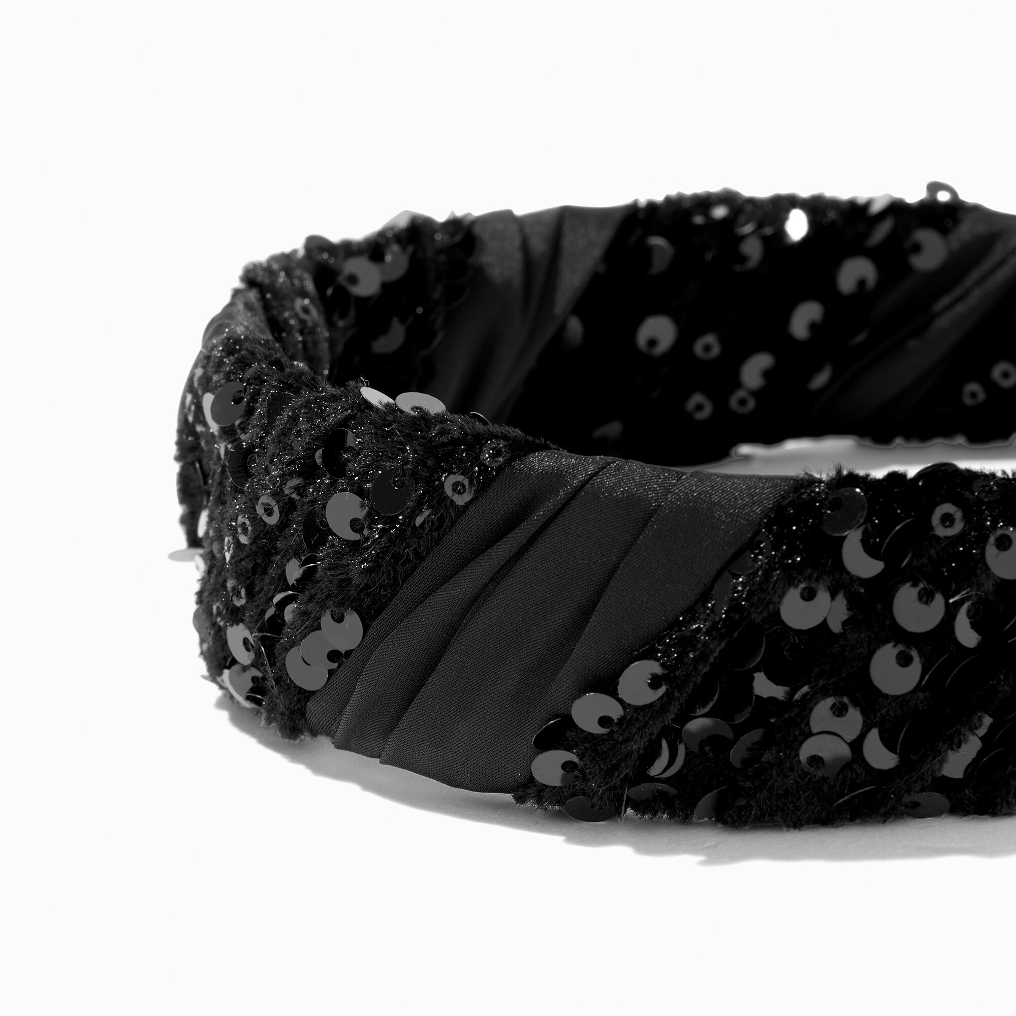 Black Striped Sequin Headband,