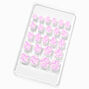 Purple Squiggle Square Press On Vegan Faux Nail Set -  24 Pack,