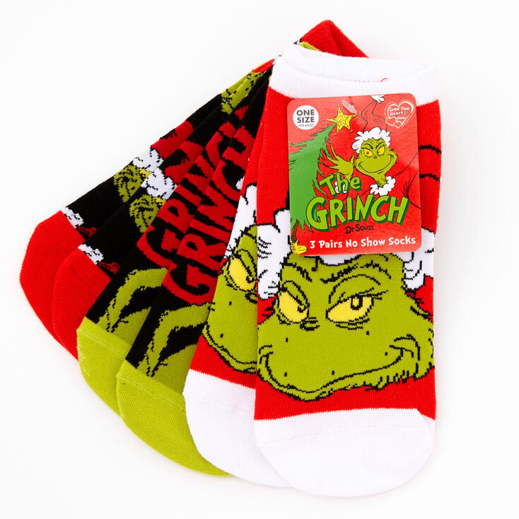 Dr. Seuss™ The Grinch No Show Socks - 3 Pack | Claire's US