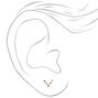 Sterling Silver One Crystal Arrow Stud Earring,