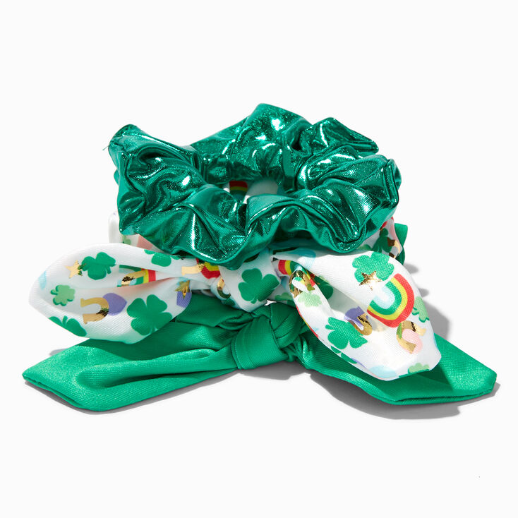 St. Patrick&#39;s Day Bow Hair Scrunchies - 3 Pack,