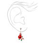 Silver 1&quot; Holiday Tree Bells Clip On Drop Earrings,