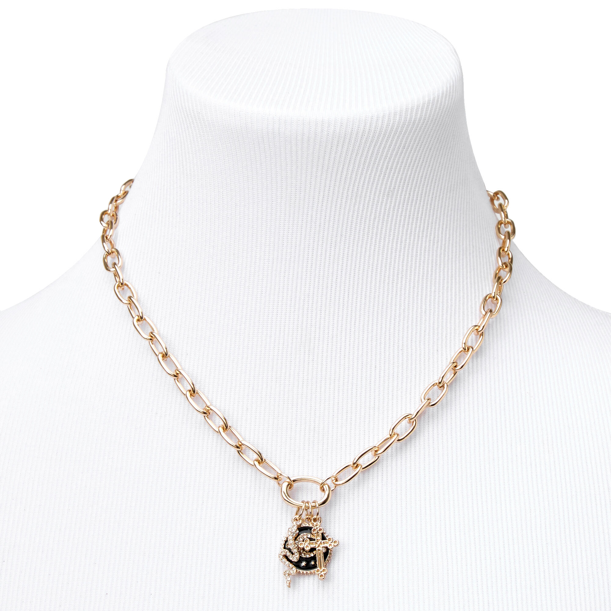 Collier de chaîne 40 cm céleste couleur dorée,