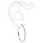 Silver 40MM Glitter Hoop Earrings,