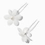 White Flower Chiffon Hair Pins - 2 Pack,