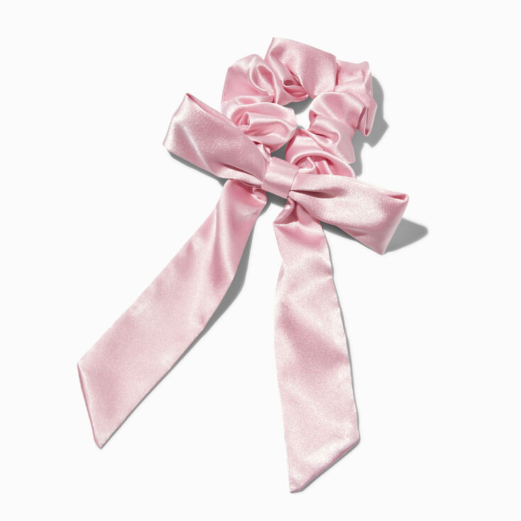 Claire&#39;s Club Pink Satin Hair Scrunchie Scarf,