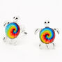Rainbow Tie Dye Turtle Stud Earrings,