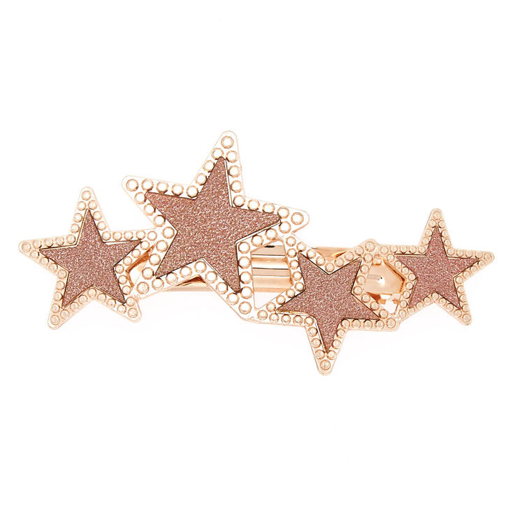 Rose Gold Glitter Star Hair Barrette,