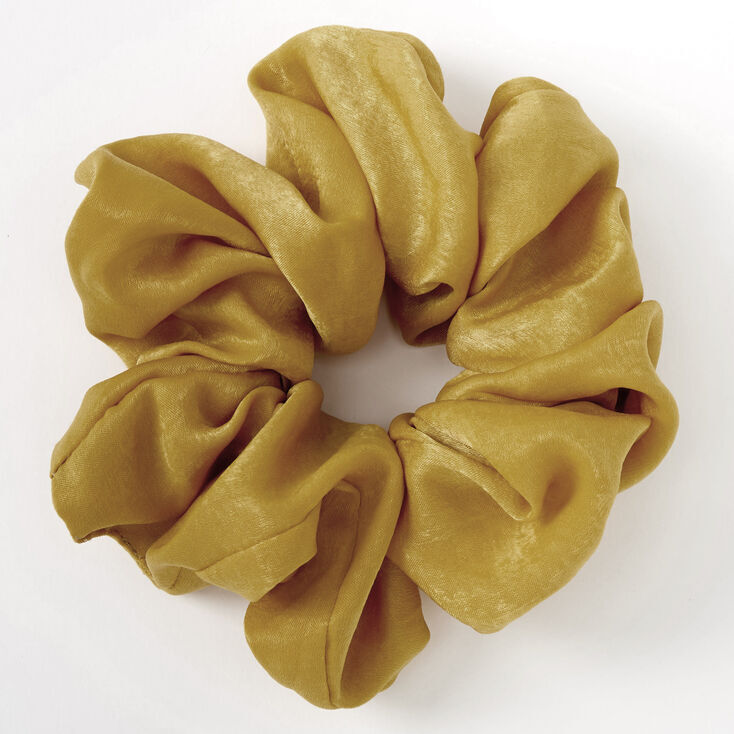 Giant Satin Hair Scrunchie - Mustard,