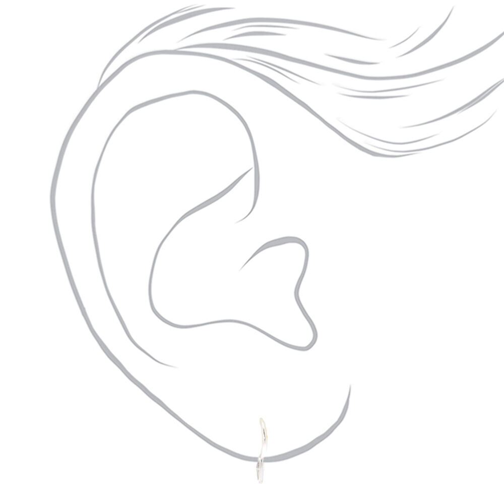 Sterling Silver 12MM Heart Hoop Earrings