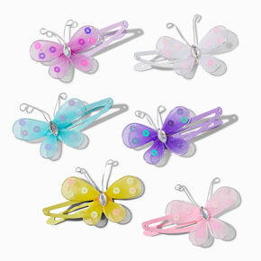 Barrettes clic clac papillon pastel Claire&#39;s Club - Lot de 6,