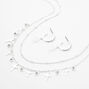 Silver Rhinestone Cross Jewelry Set - 2 Pack,