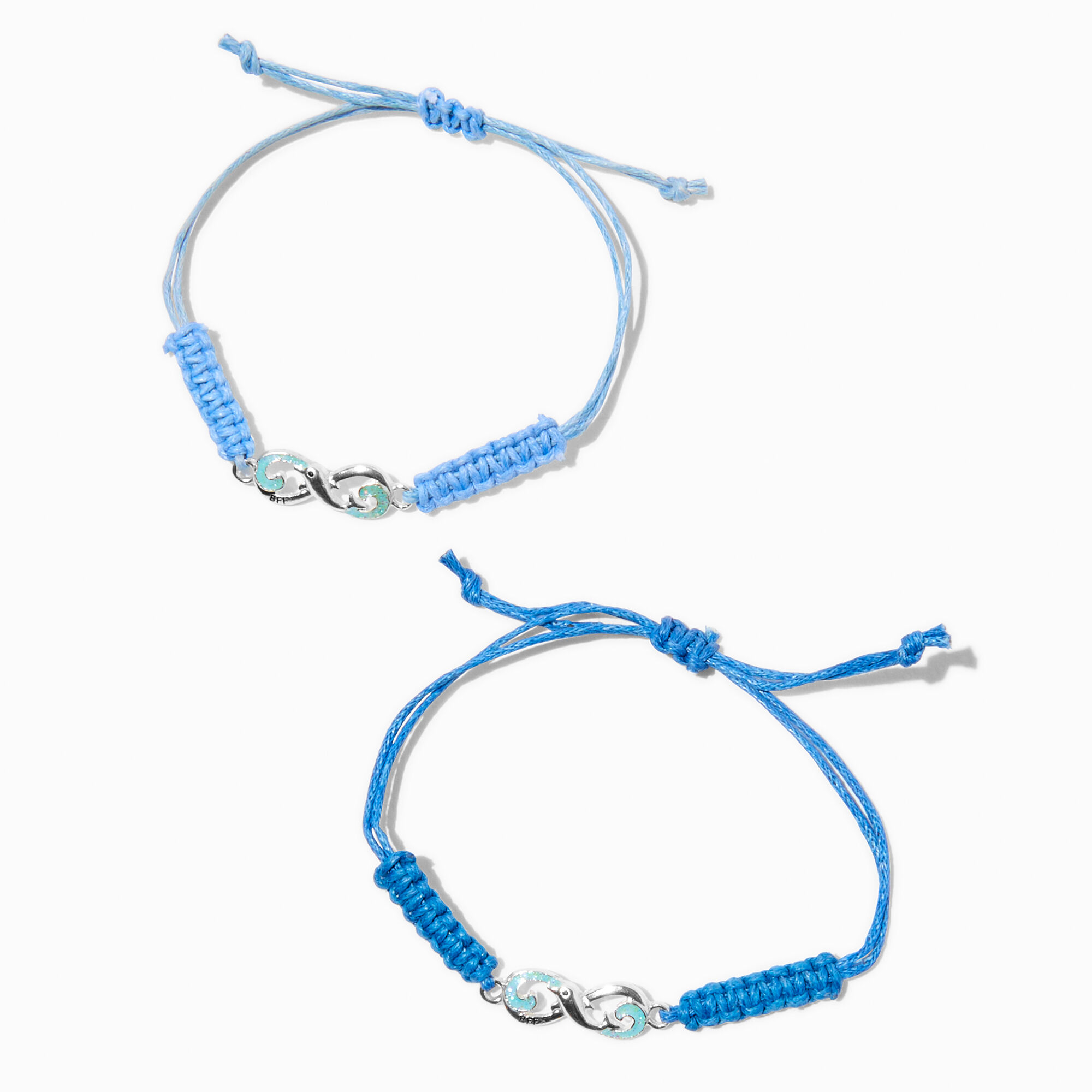 Best Friends Blue Dolphin Infinity Adjustable Cord Bracelets 2 Pack