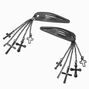 Hematite-tone Cross Dangle Snap Hair Clips - 2 Pack,