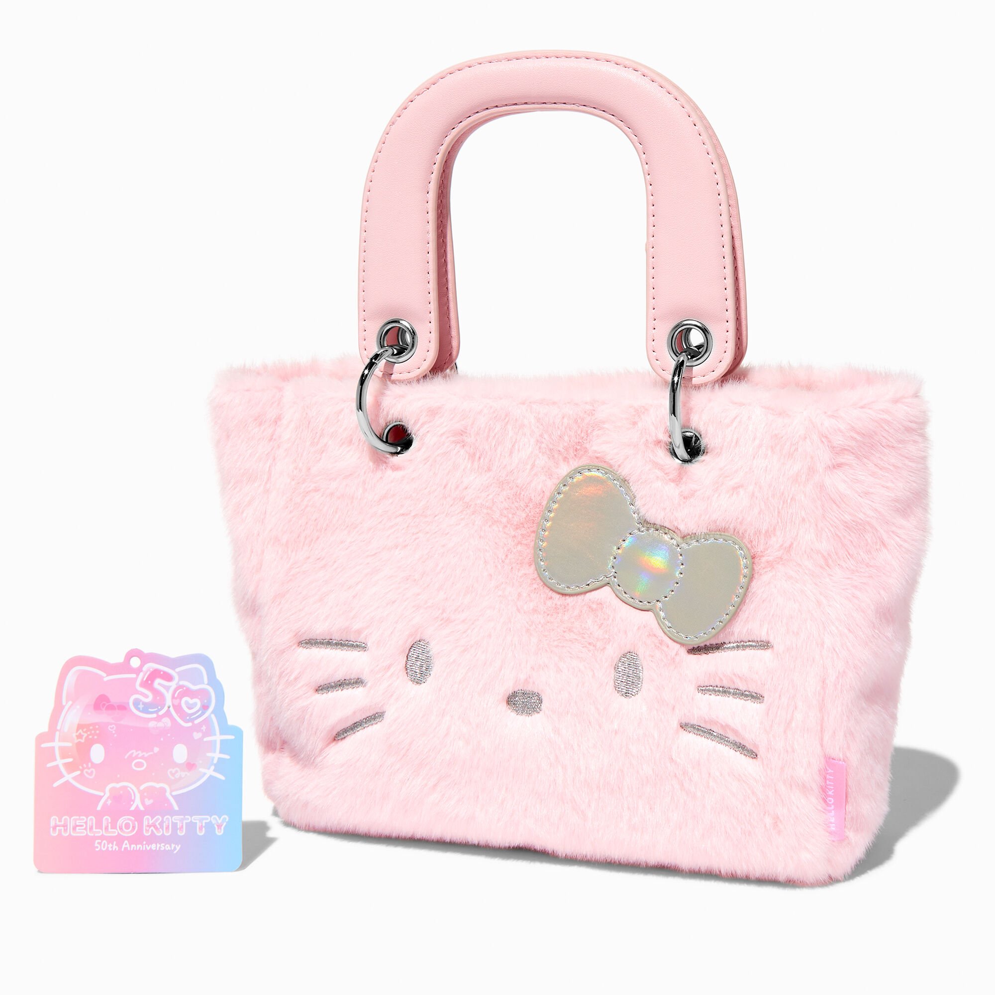 Hello Kitty 50th Anniversary Claire s Exclusive Furry Pink Tote Bag