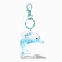 Blue Dolphin Water-Filled Glitter Keyring,