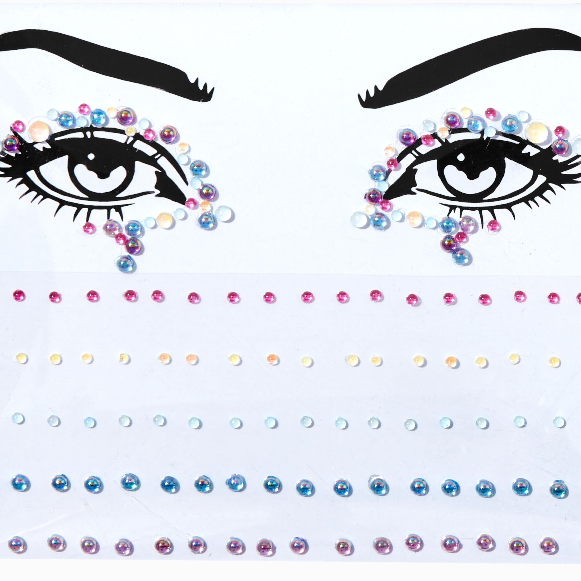 Pastel Body Jewels & Gem Liner Set- 100 Pack,
