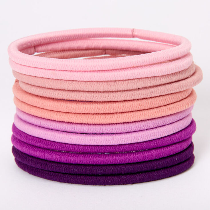 Claire's Élastiques à cheveux de luxe roses et violets - Lot de 12