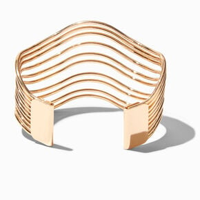 Gold-tone Wave Cuff Bracelet,
