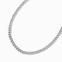 Silver-tone Stainless Steel 6MM Curb Chain Necklace,