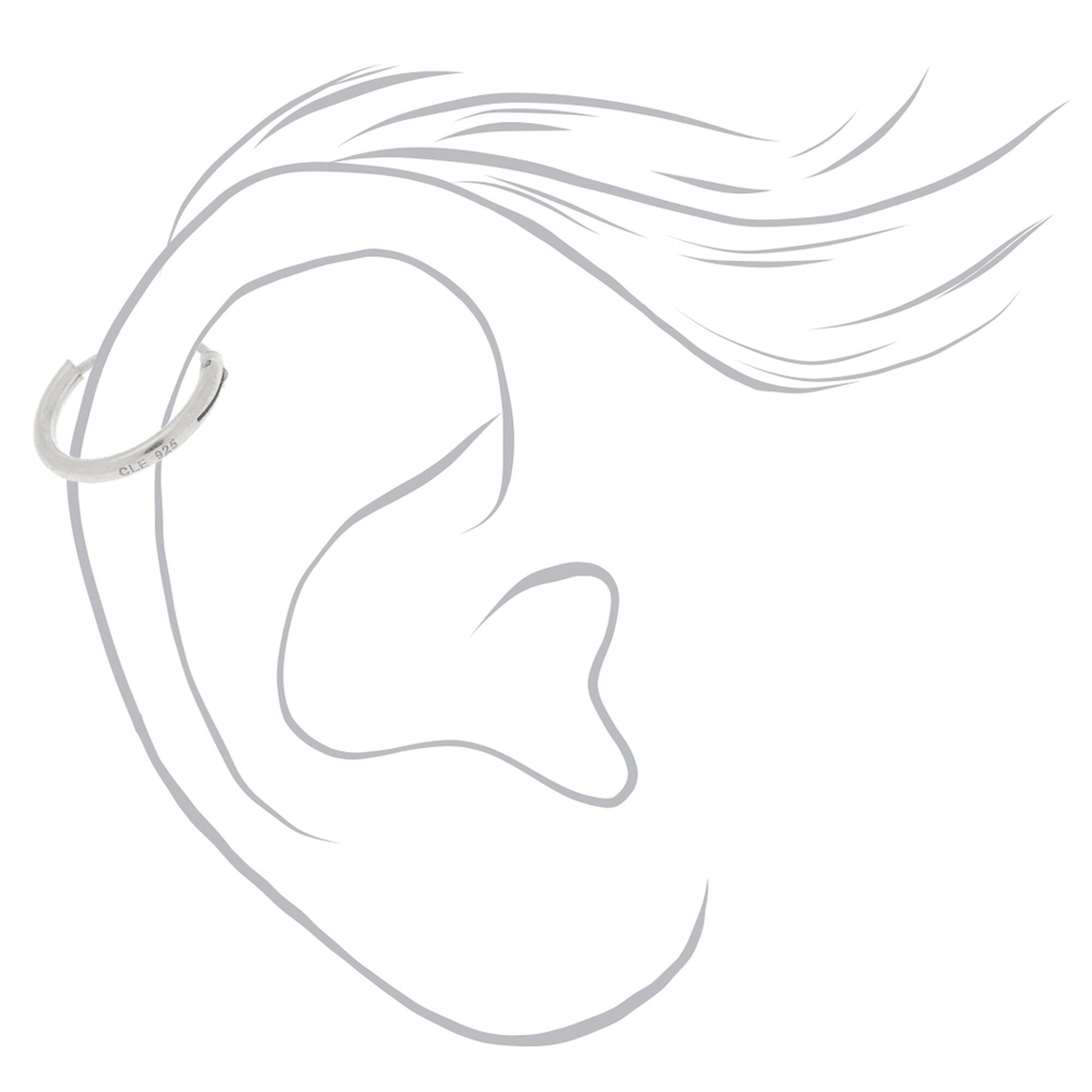 Sterling Silver Cartilage 10mm Hoop Earring,