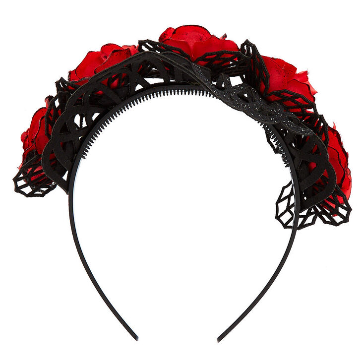 Flower Crown Headband - Red,