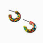 Rainbow Confetti Hoop Earrings,