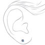 Silver Cubic Zirconia Round Stud Earrings - 5MM,