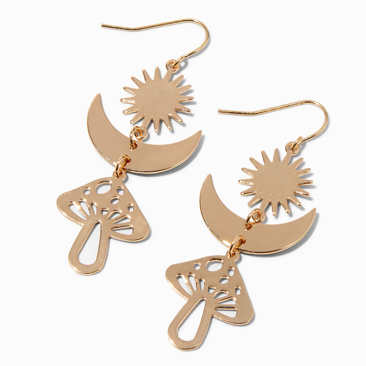 Gold Celestial Vibe 2&quot; Drop Earrings,