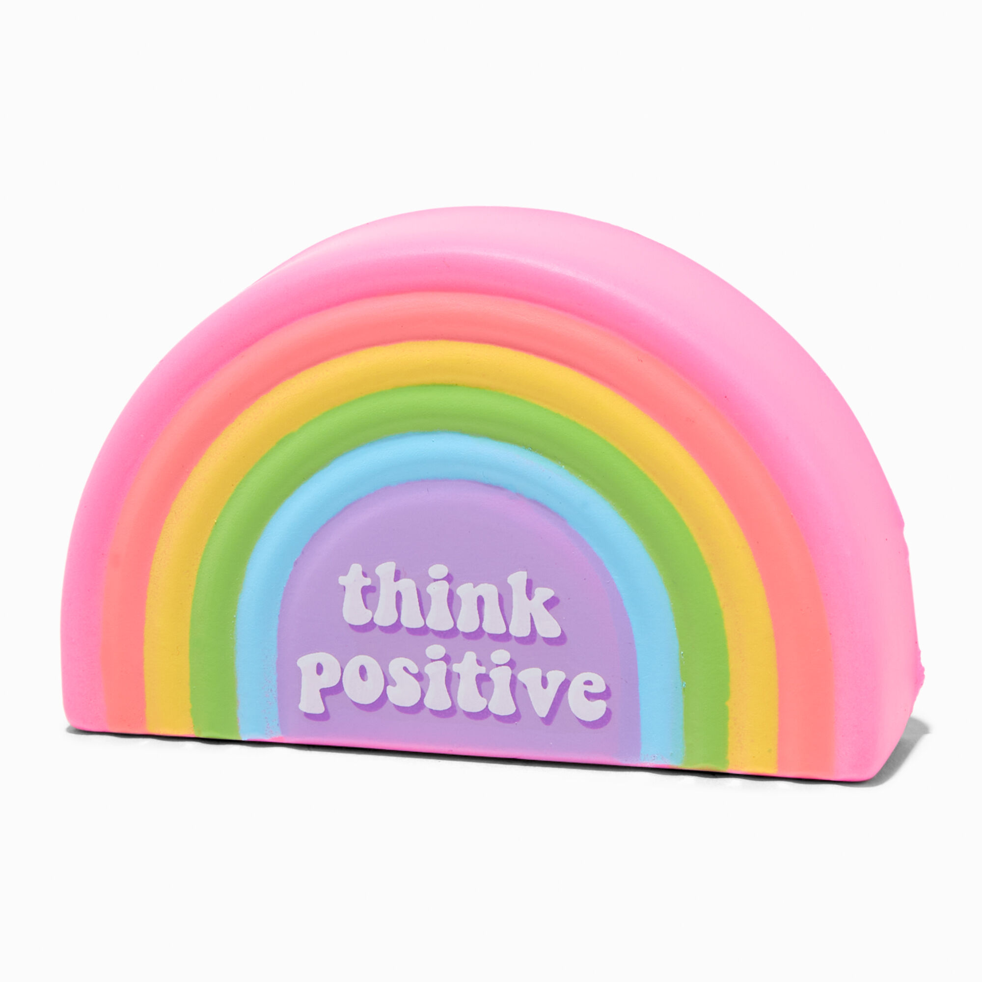 View Claires Think Positive Stress Ball Rainbow information