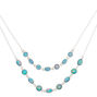 Silver Shimmer Stone Multi Strand Necklace - Aqua,