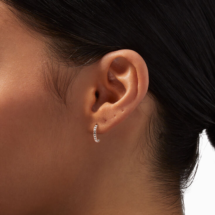 Demi-cr&eacute;oles strass en argent,