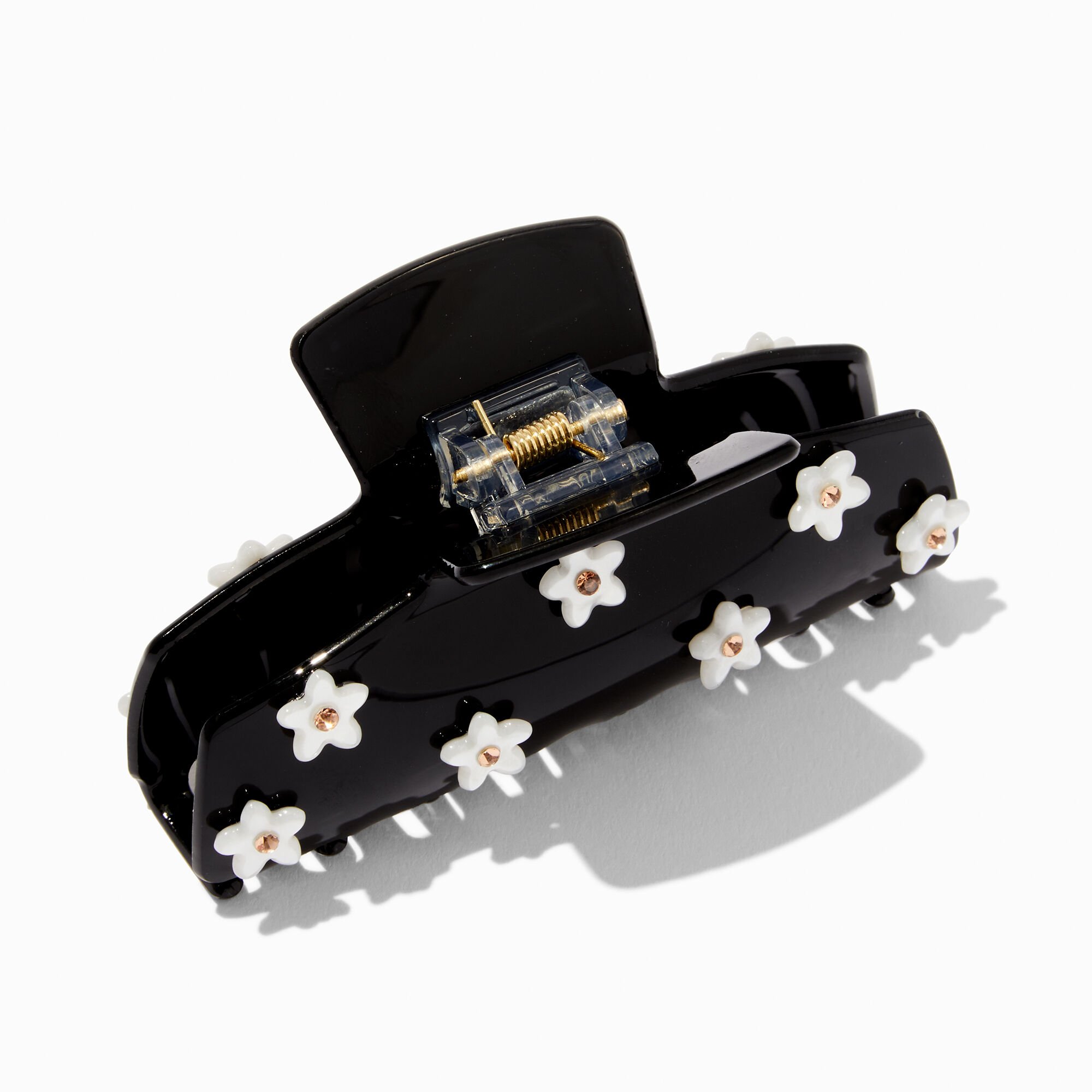 Black Mini Cream Daisy Hair Claw,