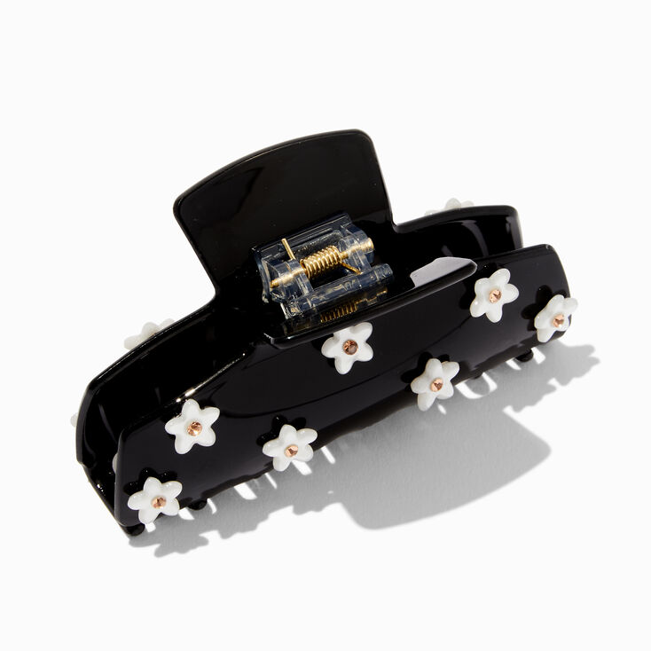Black Mini Cream Daisy Hair Claw,