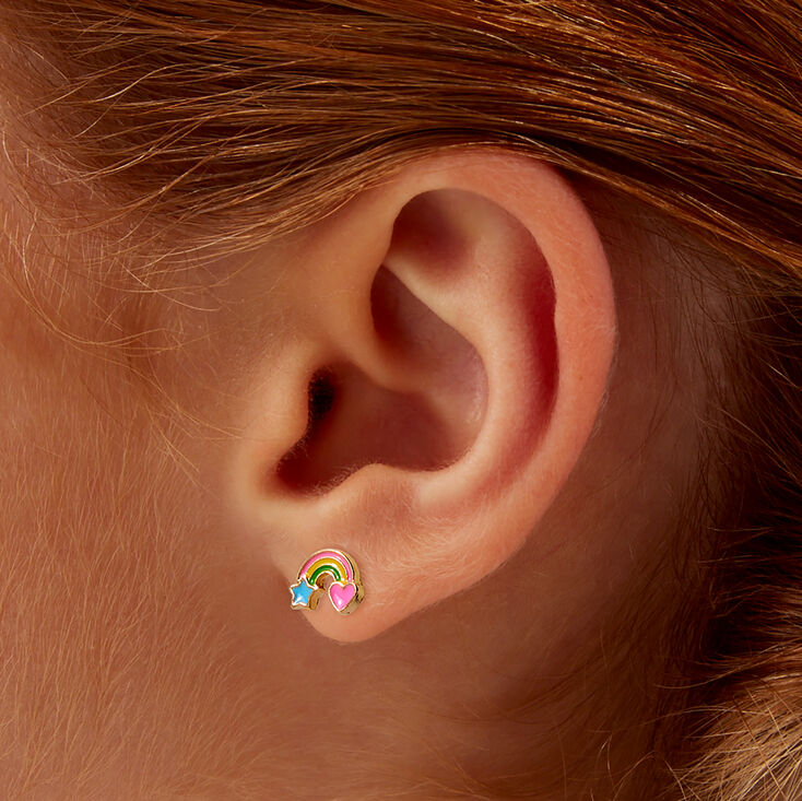 Clous d&rsquo;oreilles jour de pluie printanier - Lot de 9,